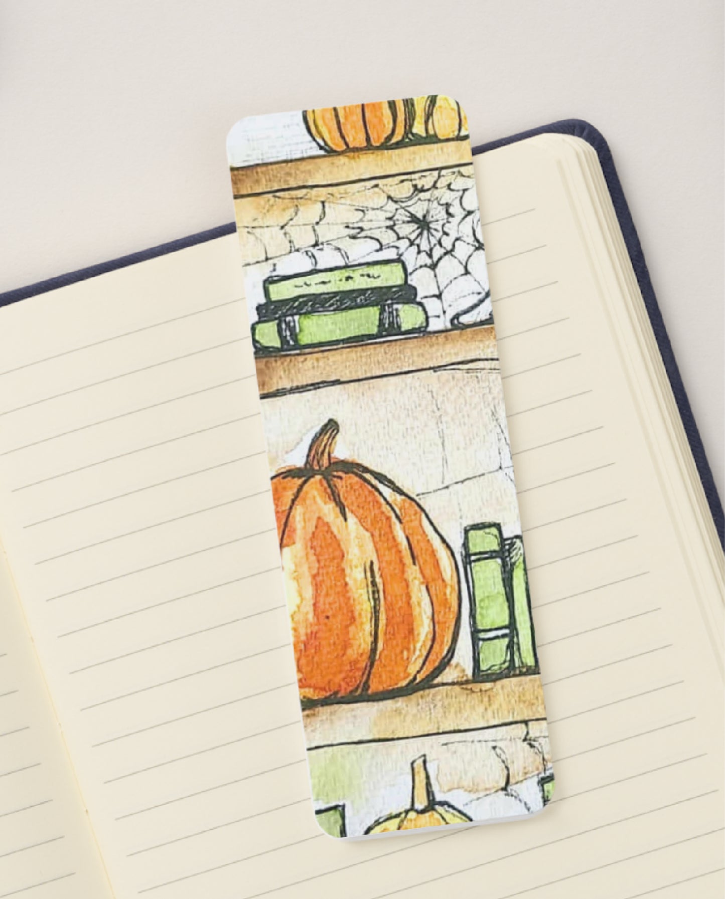 π Books, Gourds & Dusty Shelves - Fall Bookmark Print
