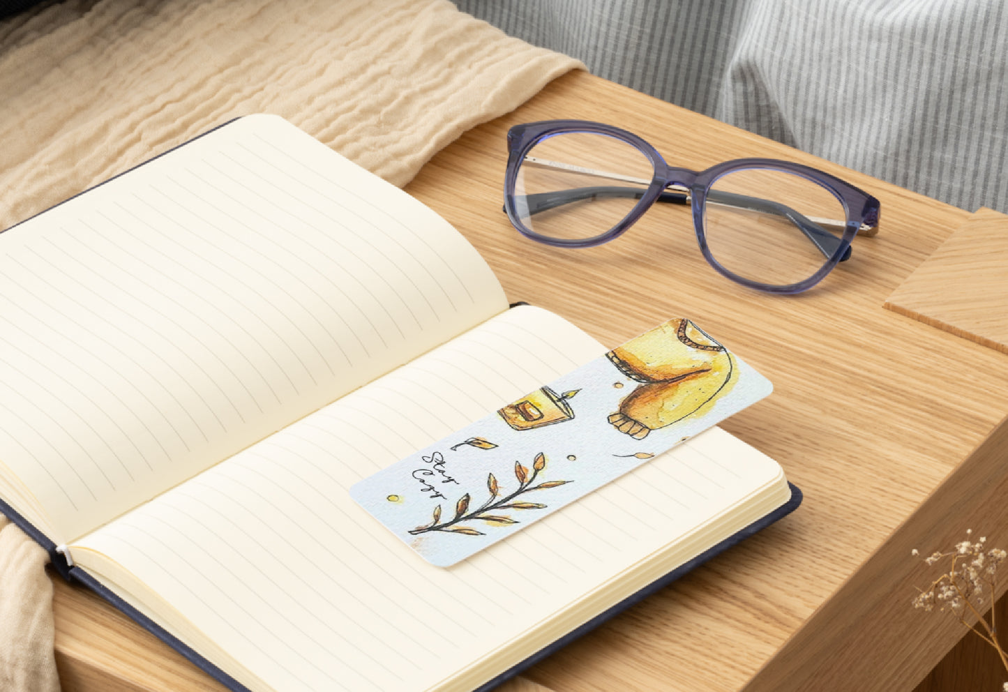 🧥Sweaters, Stories & Soft Light - Fall Bookmark Print