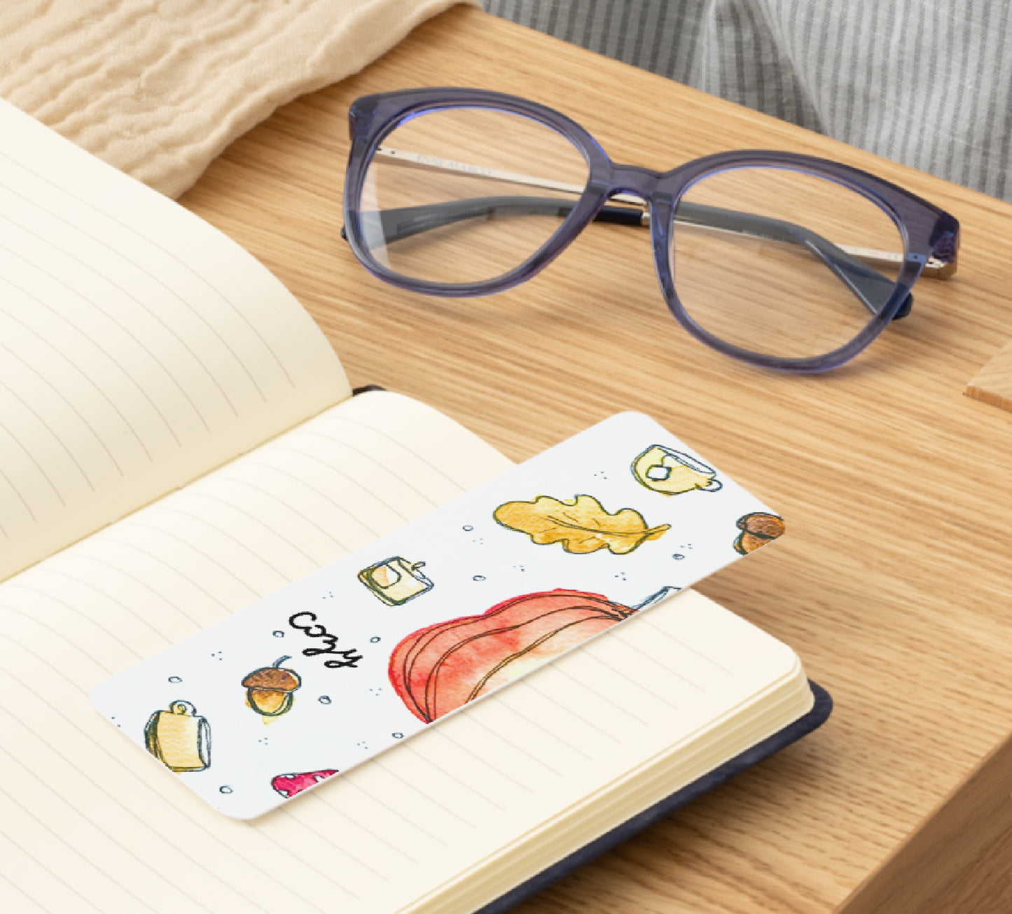 🍂 Cozy Pumpkin Vibes - Bookmark Print