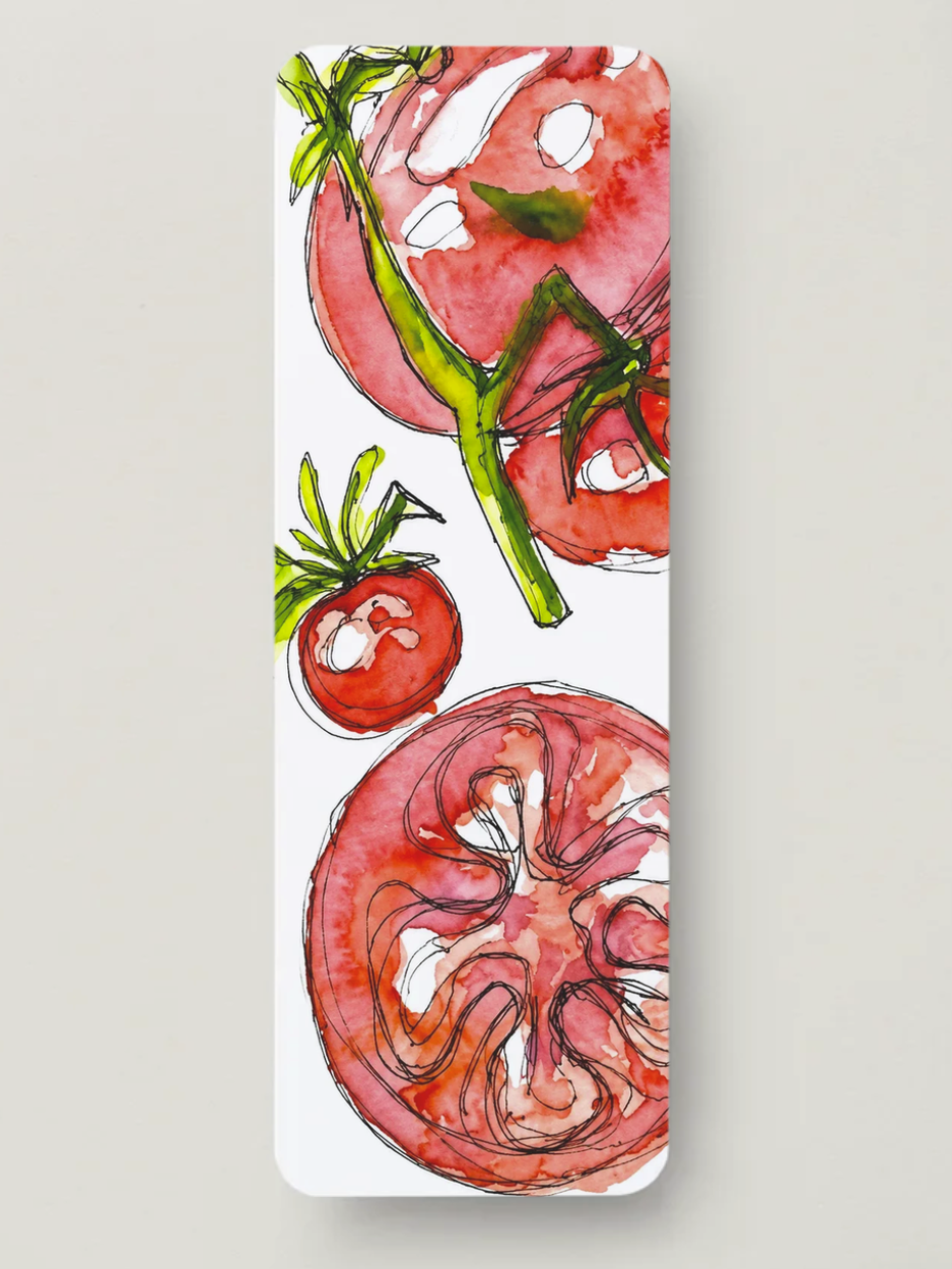 Tomato Watercolor Bookmark 🍅🌿