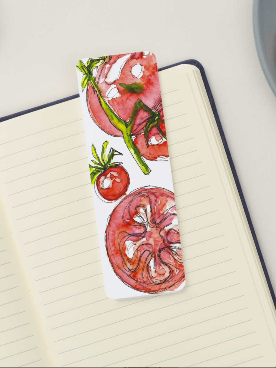 Tomato Watercolor Bookmark 🍅🌿