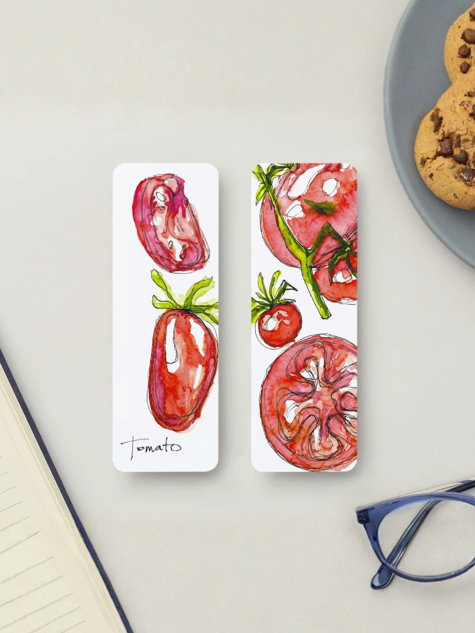 Tomato Watercolor Bookmark 🍅🌿