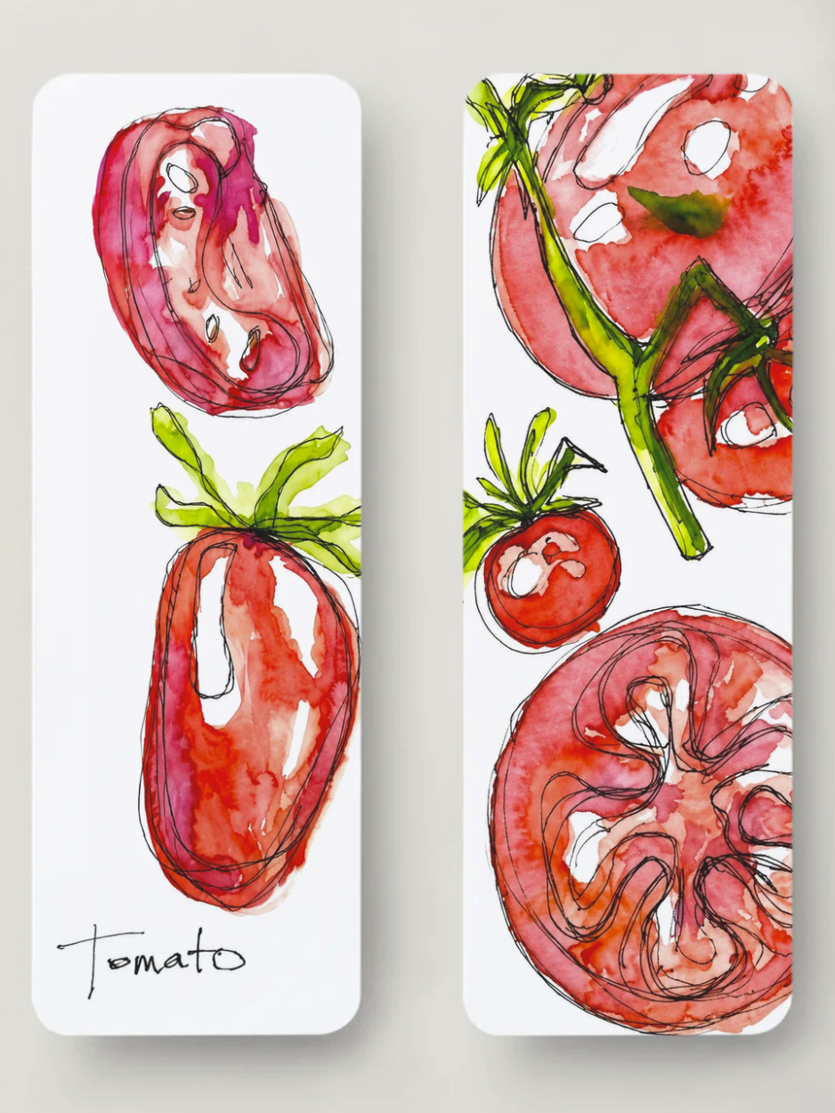 Tomato Watercolor Bookmark 🍅🌿