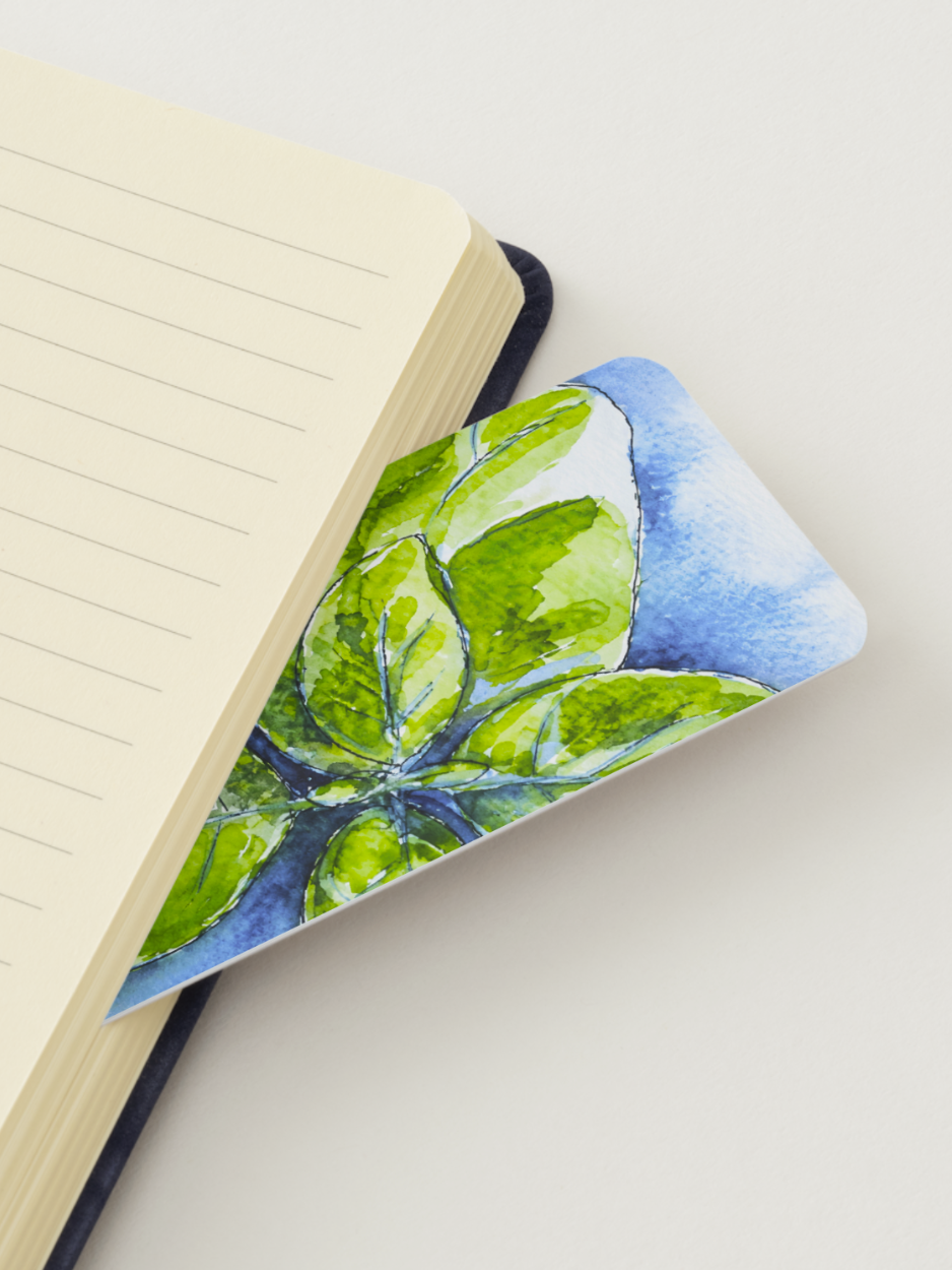 Basil Watercolor Bookmark 🌿💙