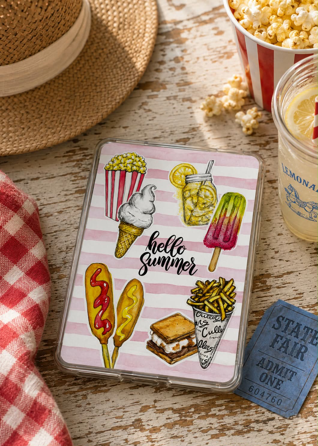 Hello Summer Kindle Insert - Laminated Print ☀️🍋🍦