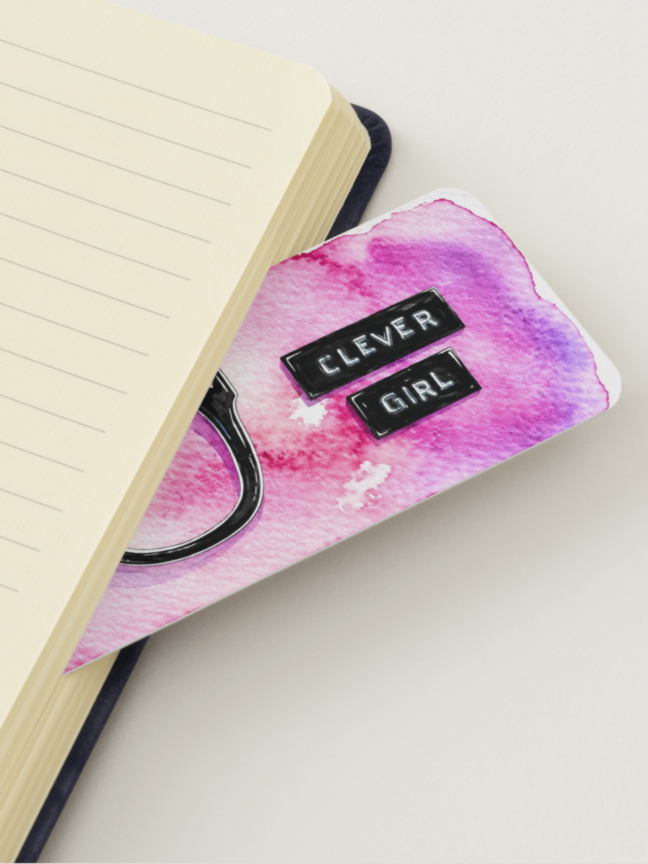 Clever Girl Bookmark 👓🦖📚