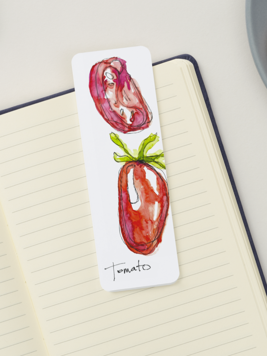 Tomato Watercolor Bookmark 🍅🌿