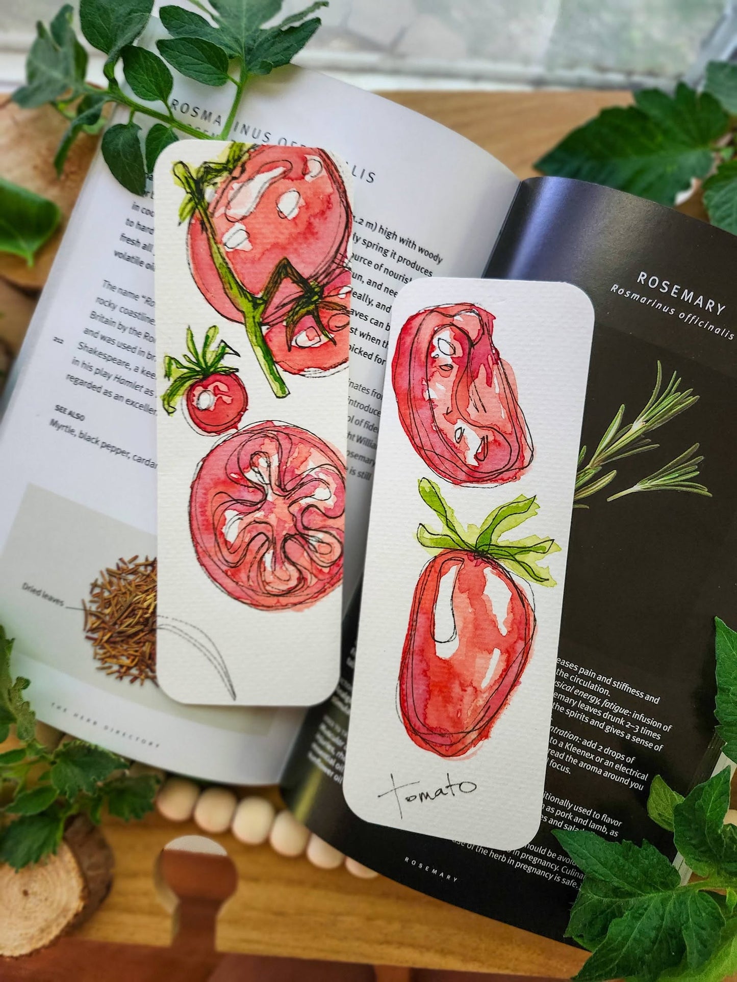 Tomato Watercolor Bookmark 🍅🌿