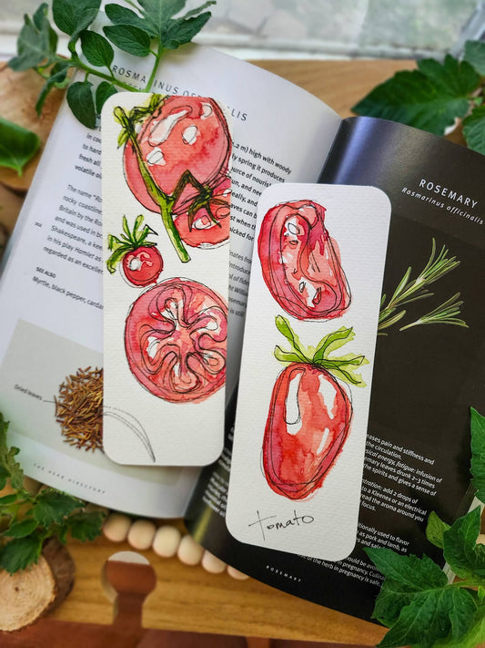 Tomato Watercolor Bookmark 🍅🌿