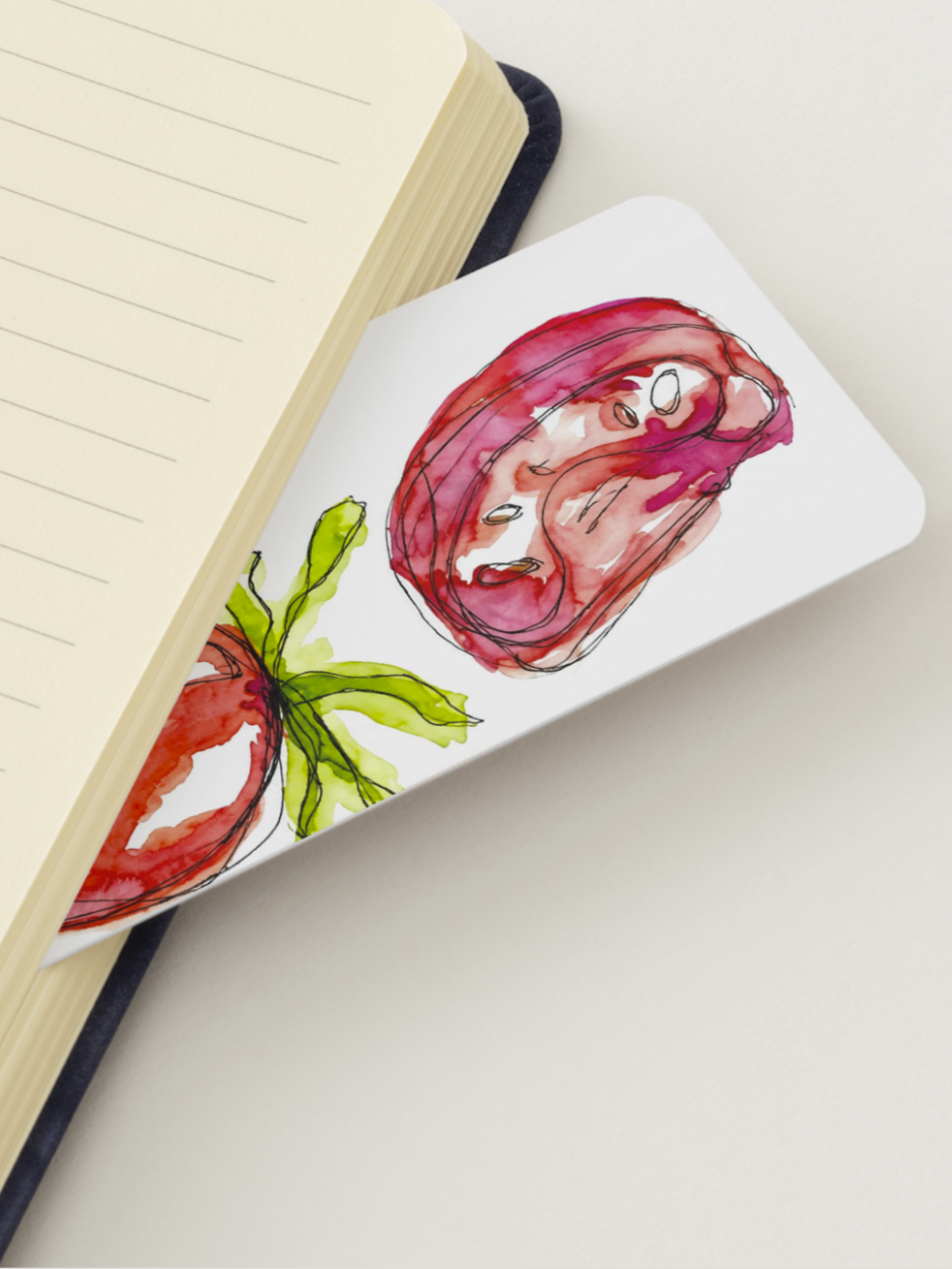 Tomato Watercolor Bookmark 🍅🌿