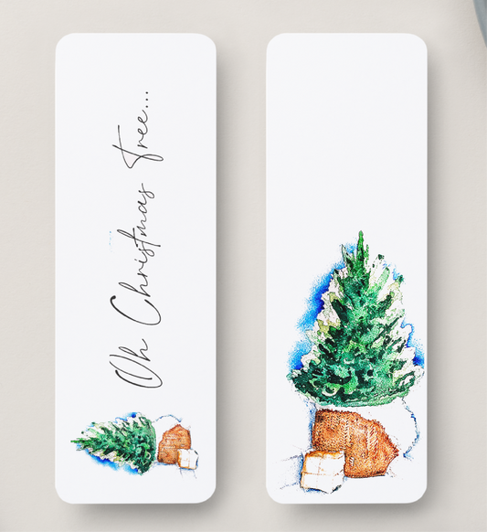 🎄 “Oh Christmas Tree” – Winter Bookmark Double Print ❄️