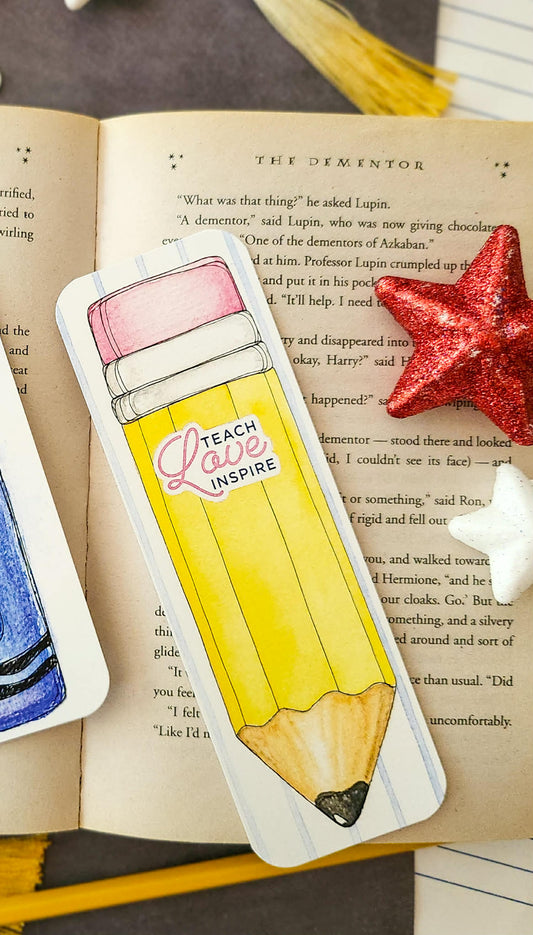 ✏️ Teach Love Inspire Bookmark 🍎