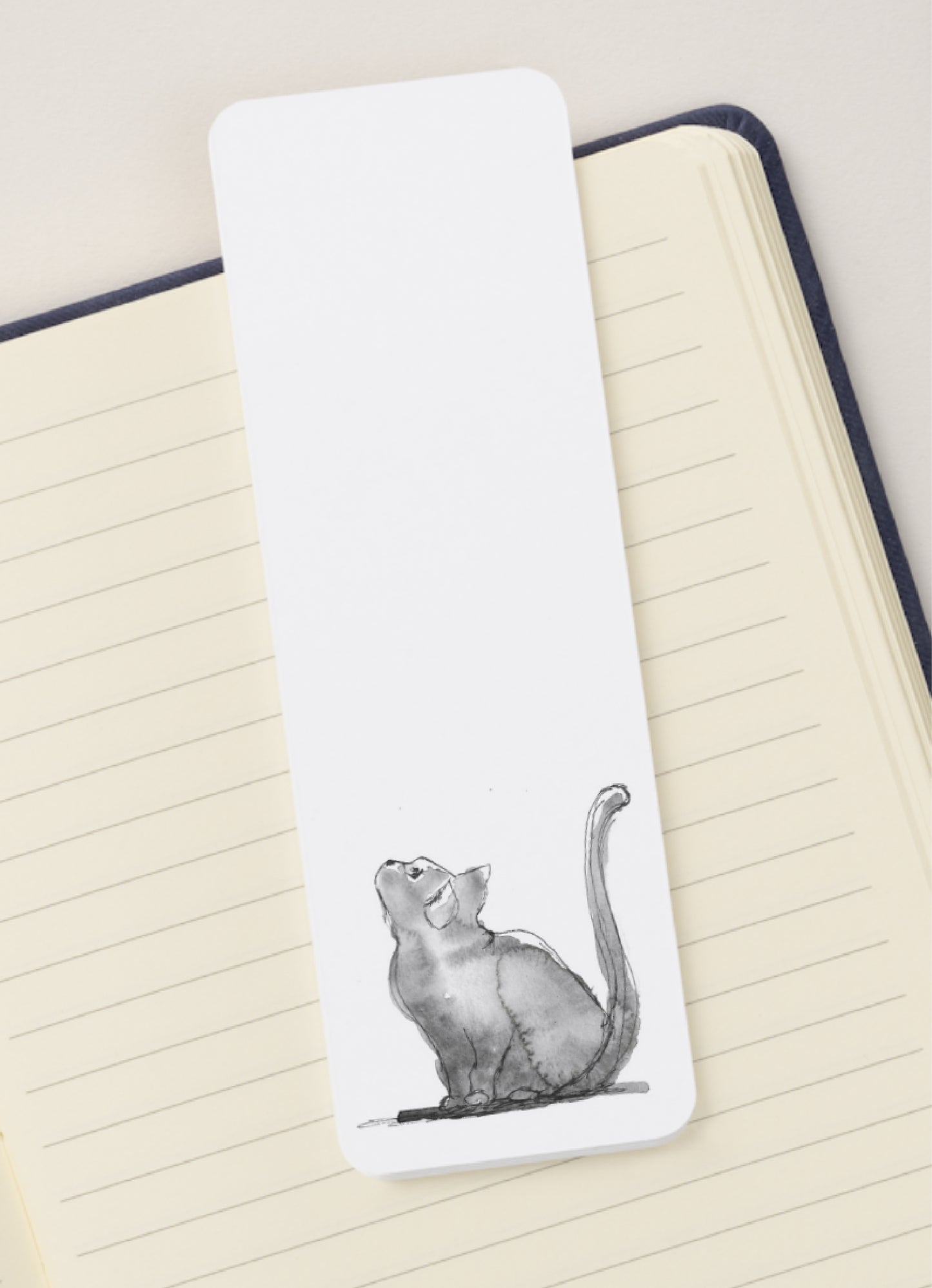 🐾 Curious Cat Ink Sketch - Bookmark Print