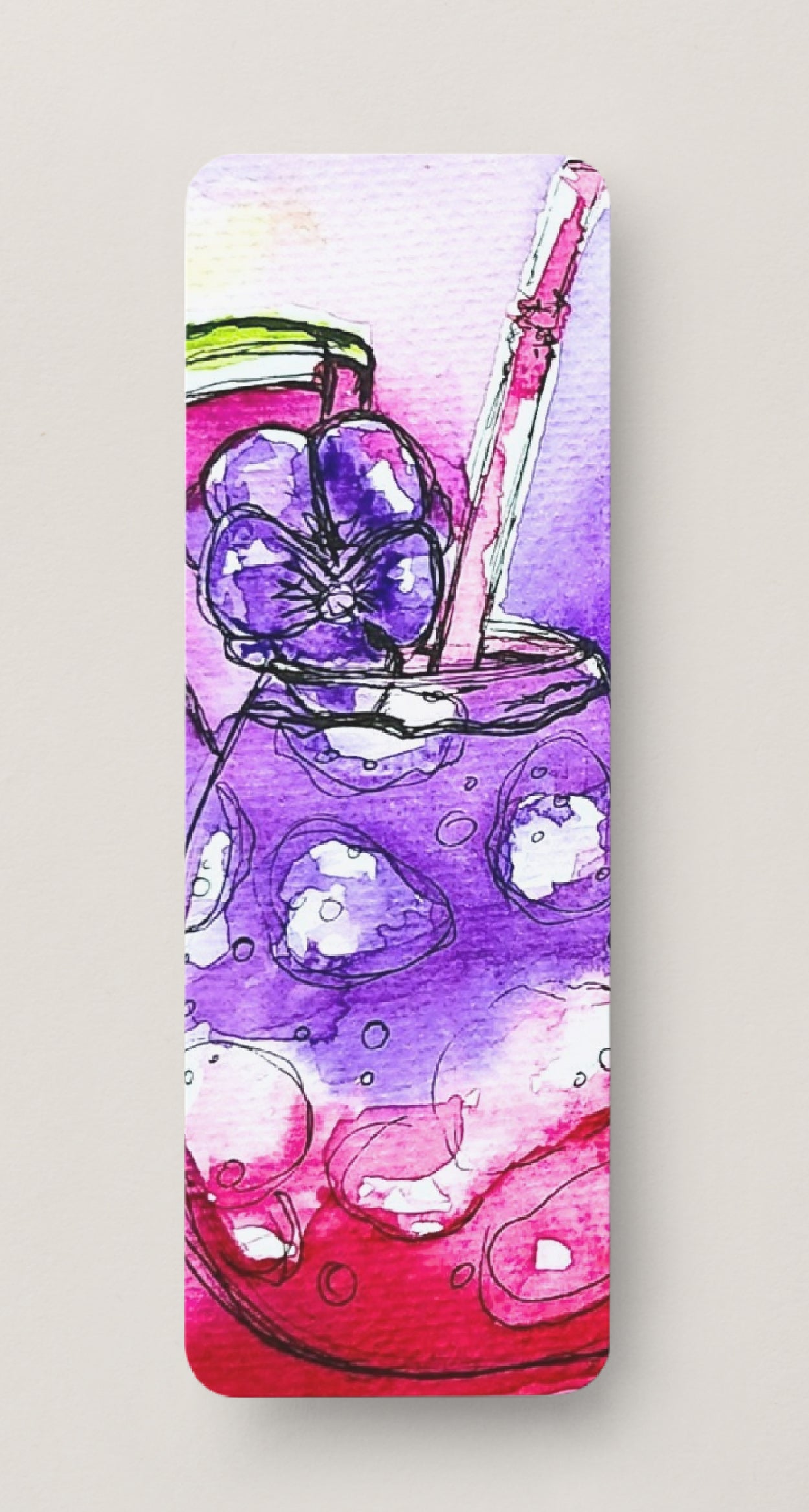 🍓Berry Sparkle Sipper - Bookmark Print