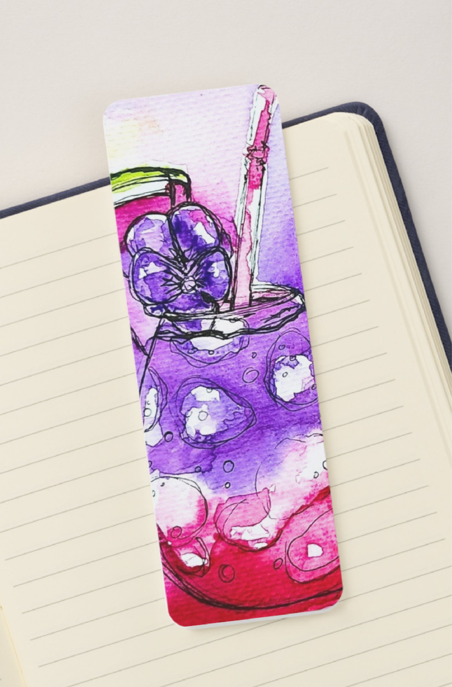 🍓Berry Sparkle Sipper - Bookmark Print