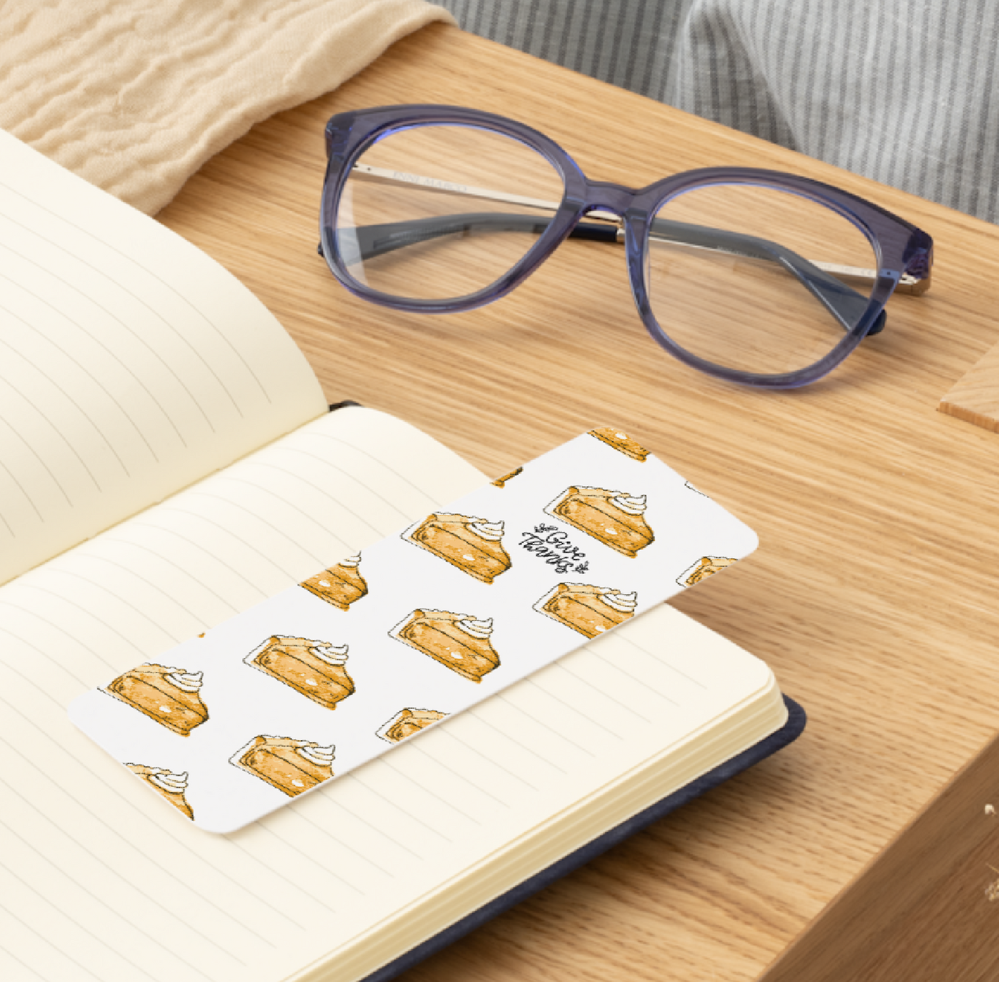 🥧 “Give Thanks” – Fall Bookmark Print
