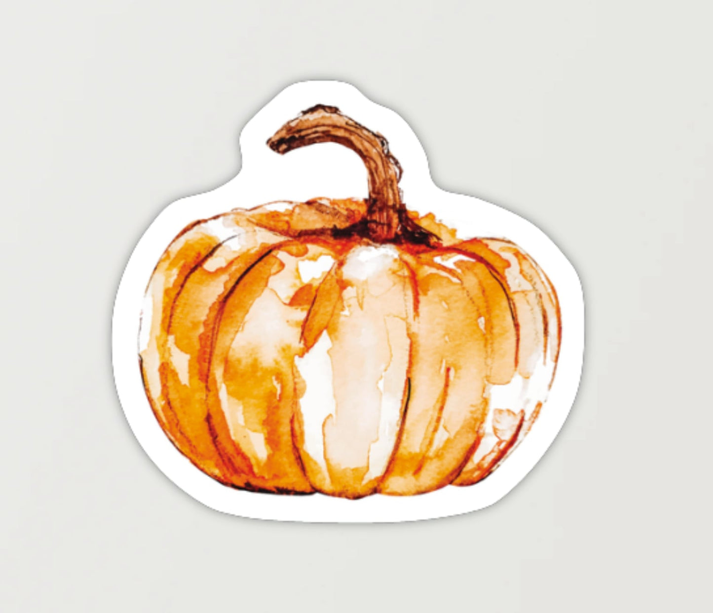 🎨🎃 Watercolor Pumpkin – 3" Die-Cut Sticker