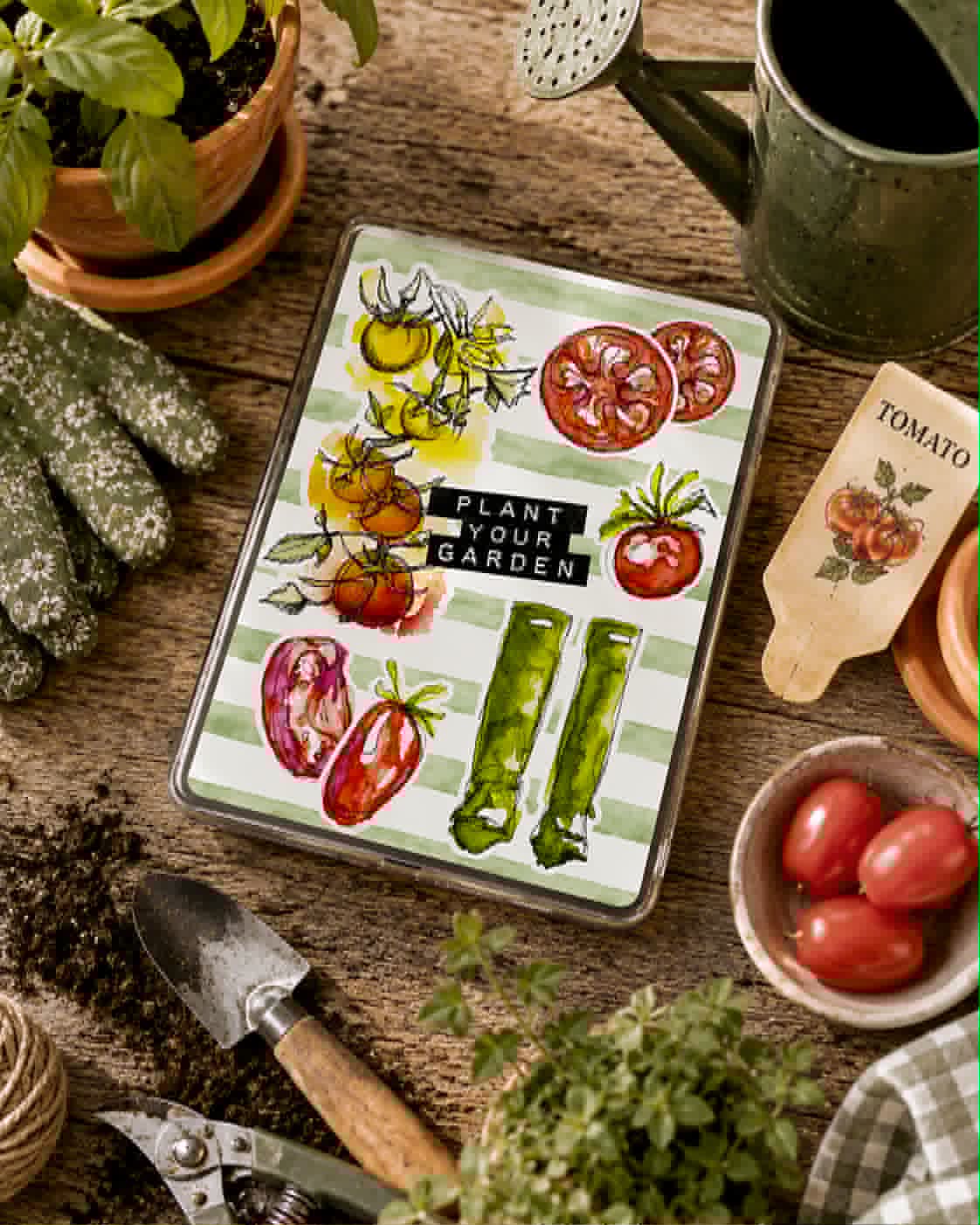 Plant Your Garden Kindle Insert - Laminated Print 🍅🌱💚
