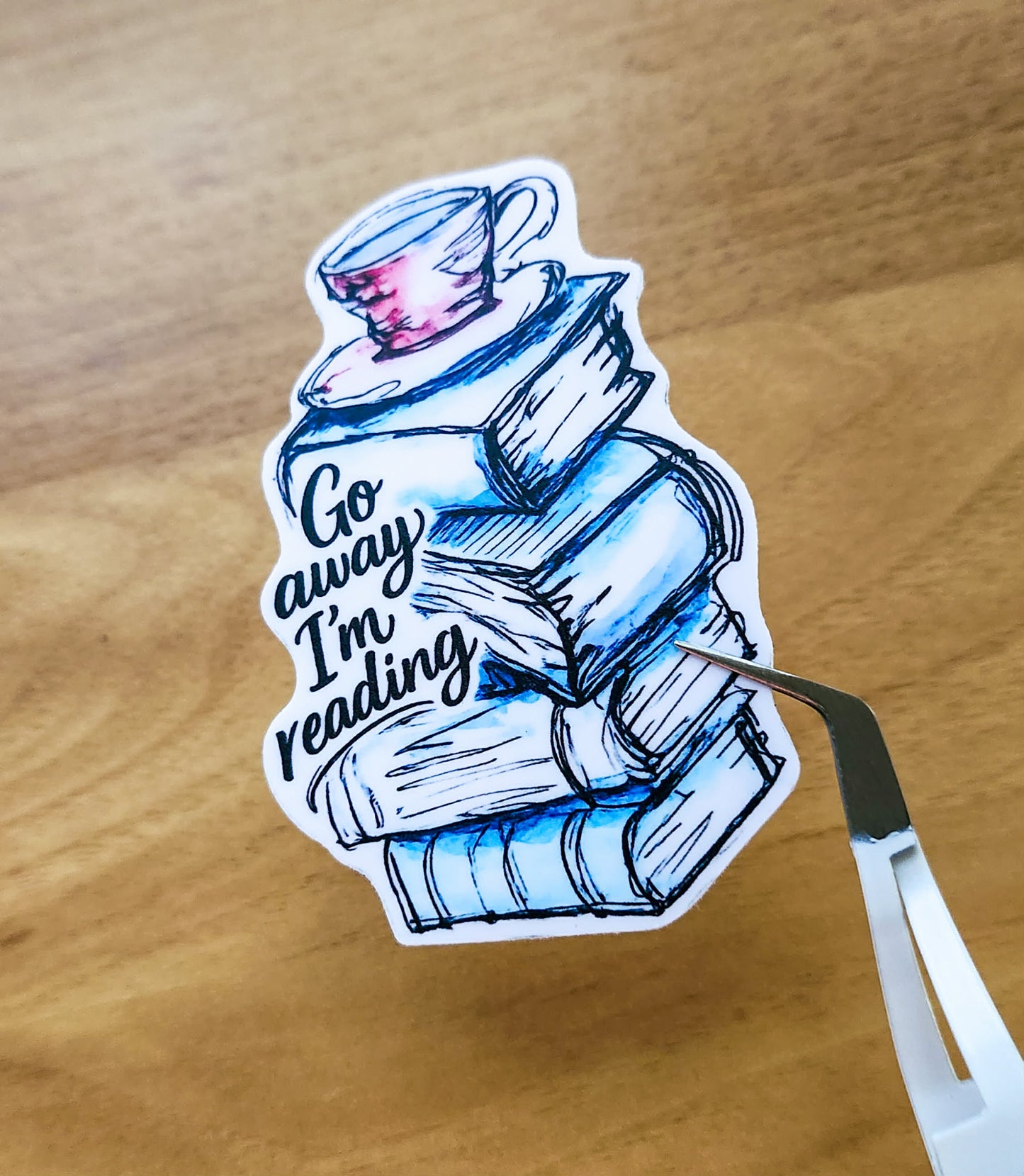 📚☕ Go Away, I'm Reading - 3" Die-Cut Sticker