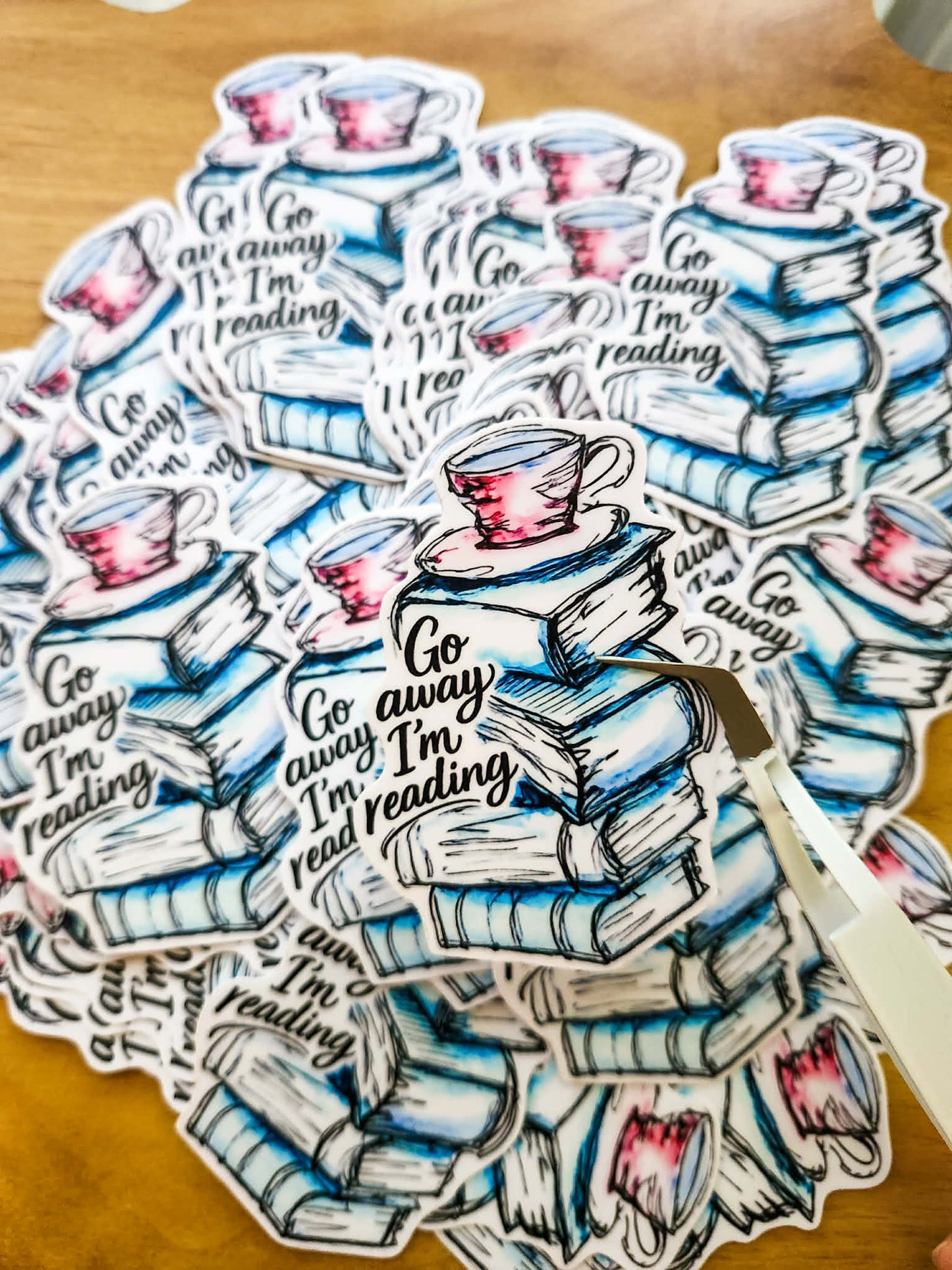 📚☕ Go Away, I'm Reading - 3" Die-Cut Sticker